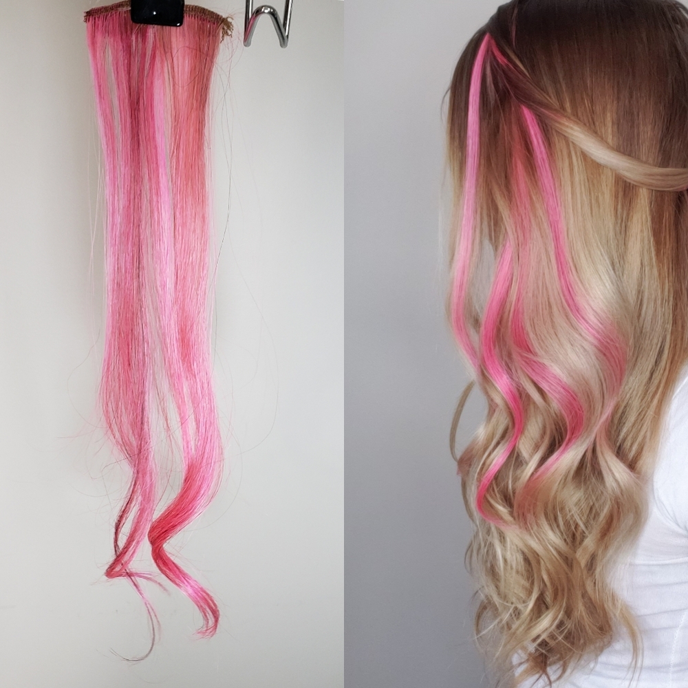 Euronext Pink Clip-In Human Hair Extensions